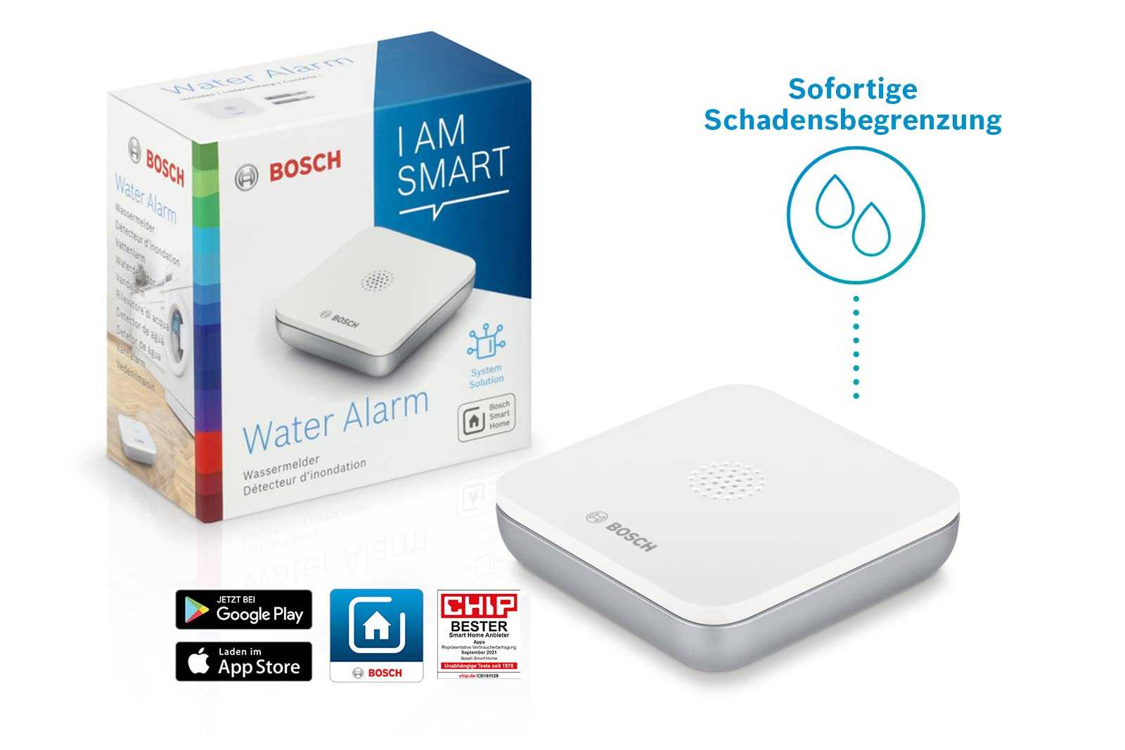 Bosch Smart Home Wassermelder mit Notrufschnellwahl in der App Mesch Shop Bosch Smart Home Wassermelder mit Notrufschnellwahl in der App Mesch Shop